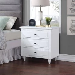 Modern White 3-Drawer Exquisite Solid Wood Cabinet Nightstand (28.1 in. H x 27.9 in. W x 16.9 in. D) by Polibi 20 Modern White 3-Drawer Exquisite Solid Wood Cabinet Nightstand (28.1 in. H x 27.9 in. W x 16.9 in. D) by Polibi -Cheap sumyeg Store white polibi nightstands rs mwdesw w 44 1000
