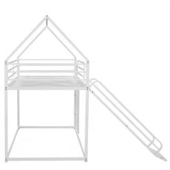 White Twin over Twin Playhouse Bunk Bed with Ladder and Slide(76.5''L x 40.5''W x 71''H) by Polibi 18 White Twin over Twin Playhouse Bunk Bed with Ladder and Slide(76.5''L x 40.5''W x 71''H) by Polibi -Cheap sumyeg Store white s polibi bunk beds rs bttpbb ws 1f 1000
