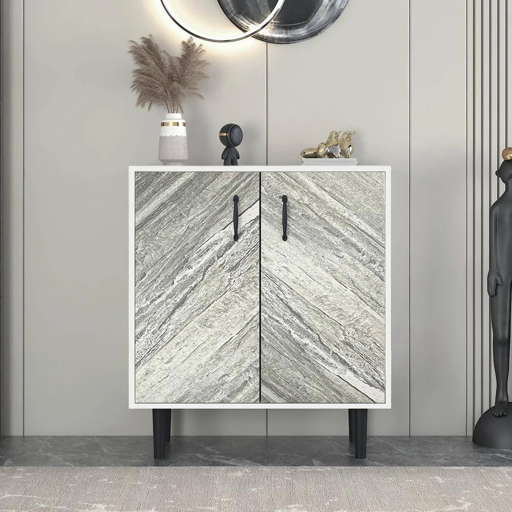Freestanding Modern White Buffet Cabinet Sideboard Storage Cabinet Entryway Floor Cabinet with 2-Doors by sumyeg 11 Freestanding Modern White Buffet Cabinet Sideboard Storage Cabinet Entryway Floor Cabinet with 2-Doors by sumyeg - Image 10