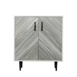 Freestanding Modern White Buffet Cabinet Sideboard Storage Cabinet Entryway Floor Cabinet with 2-Doors by sumyeg