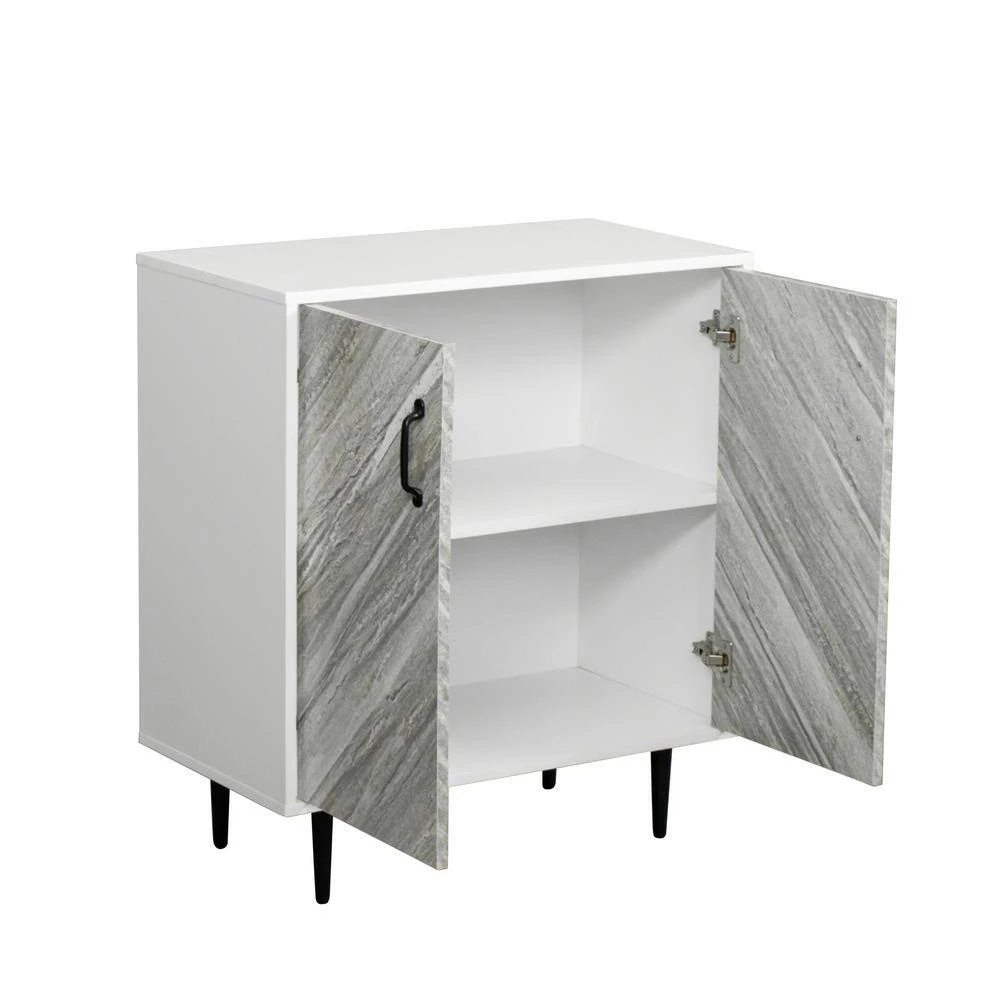 Freestanding Modern White Buffet Cabinet Sideboard Storage Cabinet Entryway Floor Cabinet with 2-Doors by sumyeg 5 Freestanding Modern White Buffet Cabinet Sideboard Storage Cabinet Entryway Floor Cabinet with 2-Doors by sumyeg - Image 4