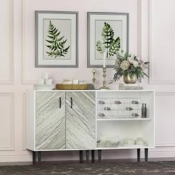 Freestanding White Buffet Cabinet Sideboard Storage Cabinet Entryway Floor Cabinet with 2-Doors and 3-Open shelgves by sumyeg -Cheap sumyeg Store white sumyeg accent cabinets sg 331jf6332 31 1000