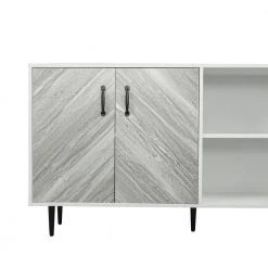 Freestanding White Buffet Cabinet Sideboard Storage Cabinet Entryway Floor Cabinet with 2-Doors and 3-Open shelgves by sumyeg -Cheap sumyeg Store white sumyeg accent cabinets sg 331jf6332 fa 1000