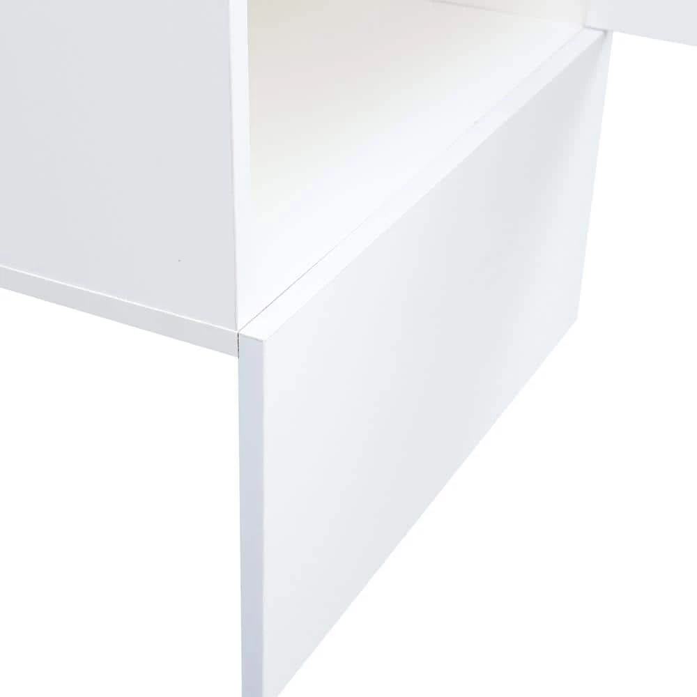 20.5 x 13.8 x 76 in. White Wood Armoire Open Wardrobe Closet Organize with Drawers by sumyeg 7 20.5 x 13.8 x 76 in. White Wood Armoire Open Wardrobe Closet Organize with Drawers by sumyeg - Image 5