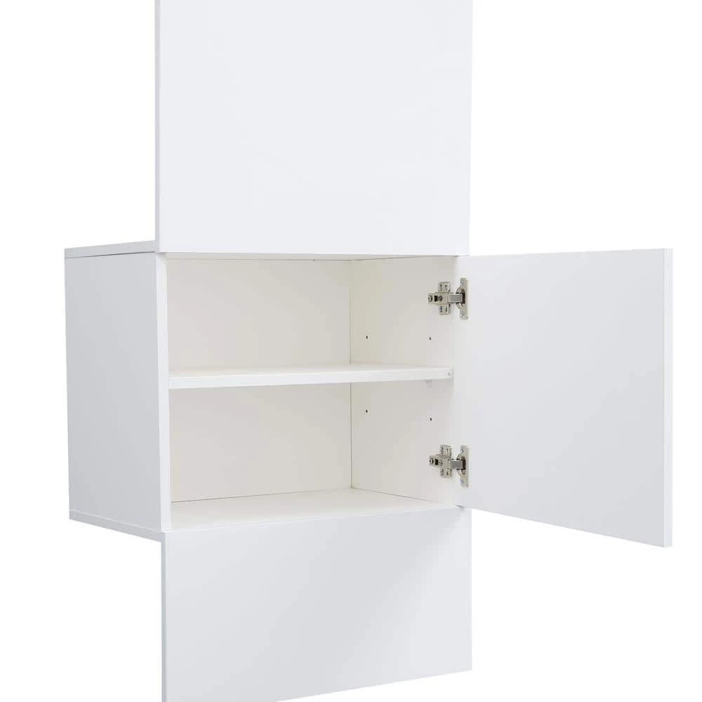 20.5 x 13.8 x 76 in. White Wood Armoire Open Wardrobe Closet Organize with Drawers by sumyeg 5 20.5 x 13.8 x 76 in. White Wood Armoire Open Wardrobe Closet Organize with Drawers by sumyeg - Image 3