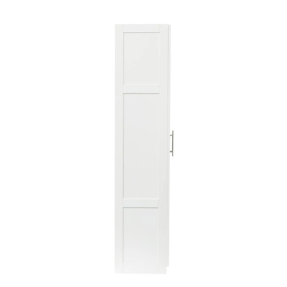 29.53 in. x 15.75 in. x 70.87 in. White Wood Armoires Wardrobe Kitchen Cabinet with 2-Doors and 3-Partitions by sumyeg 4 29.53 in. x 15.75 in. x 70.87 in. White Wood Armoires Wardrobe Kitchen Cabinet with 2-Doors and 3-Partitions by sumyeg - Image 3