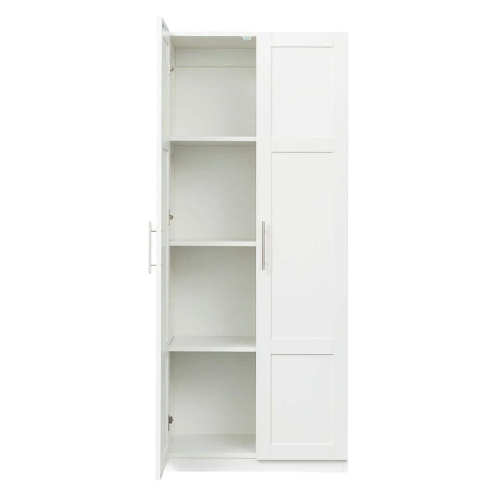 29.53 in. x 15.75 in. x 70.87 in. White Wood Armoires Wardrobe Kitchen Cabinet with 2-Doors and 3-Partitions by sumyeg 9 29.53 in. x 15.75 in. x 70.87 in. White Wood Armoires Wardrobe Kitchen Cabinet with 2-Doors and 3-Partitions by sumyeg - Image 8