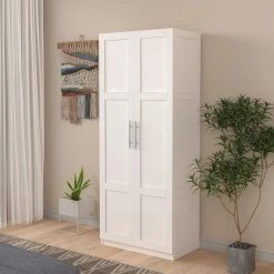 29.53 in. x 15.75 in. x 70.87 in. White Wood Armoires Wardrobe Kitchen Cabinet with 2-Doors and 3-Partitions by sumyeg 24 29.53 in. x 15.75 in. x 70.87 in. White Wood Armoires Wardrobe Kitchen Cabinet with 2-Doors and 3-Partitions by sumyeg -Cheap sumyeg Store white sumyeg armoires wardrobes sg 331jfs076 31 1000