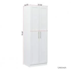 23.62 in. x 16.93 in. x 70.87 in. Wood White Armoires Wardrobe Kitchen Cabinet with 2-Doors and 4-Storage Spaces by sumyeg 15 23.62 in. x 16.93 in. x 70.87 in. Wood White Armoires Wardrobe Kitchen Cabinet with 2-Doors and 4-Storage Spaces by sumyeg -Cheap sumyeg Store white sumyeg armoires wardrobes sg 331jfs080 4f 1000