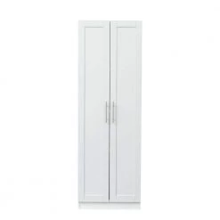 23.62 in. x 16.93 in. x 70.87 in. Wood White Armoires Wardrobe Kitchen Cabinet with 2-Doors and 4-Storage Spaces by sumyeg