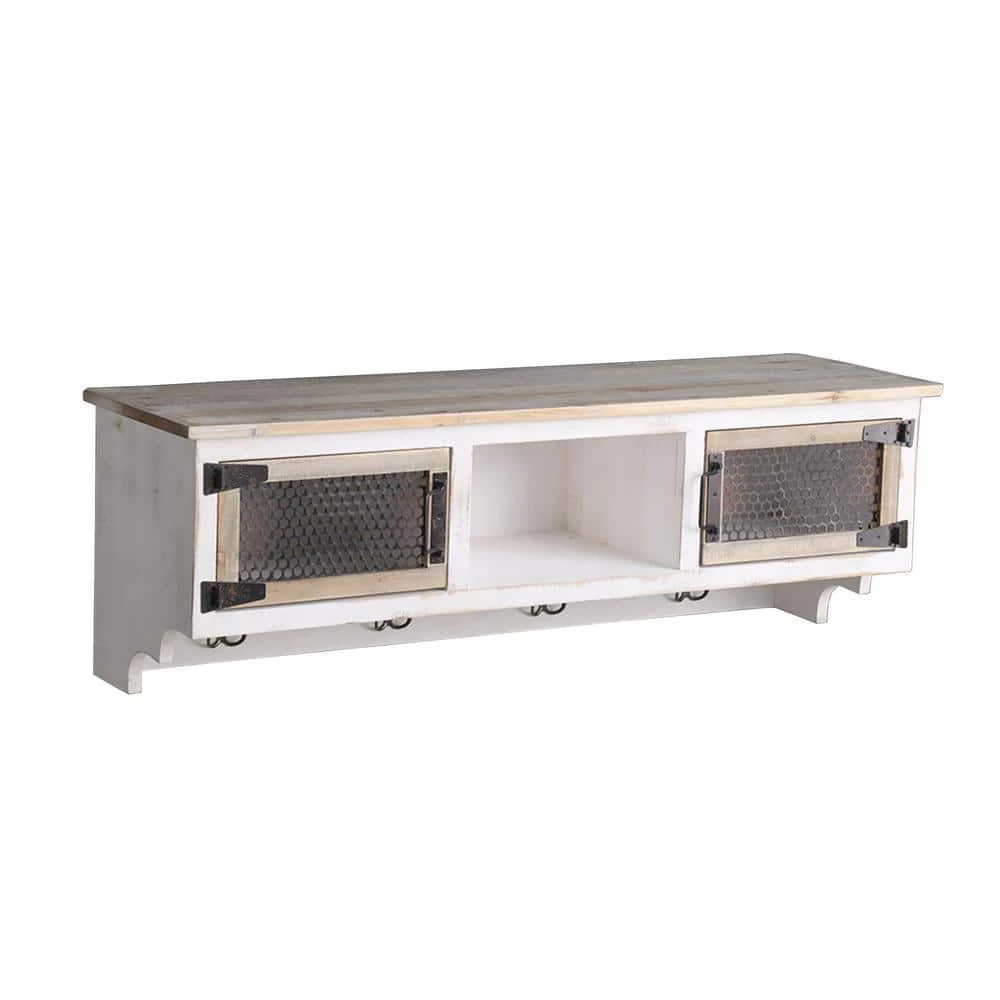 White Modern Wall Mounted Coat Rack Rectangular Entryway Coat with Storage Cubbies and 4-Hooks by sumyeg 2 White Modern Wall Mounted Coat Rack Rectangular Entryway Coat with Storage Cubbies and 4-Hooks by sumyeg