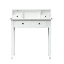 25.98 in. Rectangular White Computer Desk Writing Side Table Detachable Tabletop Organizer with 4-Drawers by sumyeg