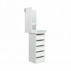 44.88 in. x 24.02 in. x 55.12 in. White Wooden Corner Dressing Table Makeup Desk Vanity Table 3-Fold Mirror 5-Drawers by sumyeg -Cheap sumyeg Store white sumyeg dressers sg 331jfs062 fa 1000