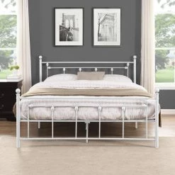 White Modern 63 in. Queen Metal Platform Bed Frame with Headboard by sumyeg 9 White Modern 63 in. Queen Metal Platform Bed Frame with Headboard by sumyeg -Cheap sumyeg Store white sumyeg platform beds sy w03020 31 1000
