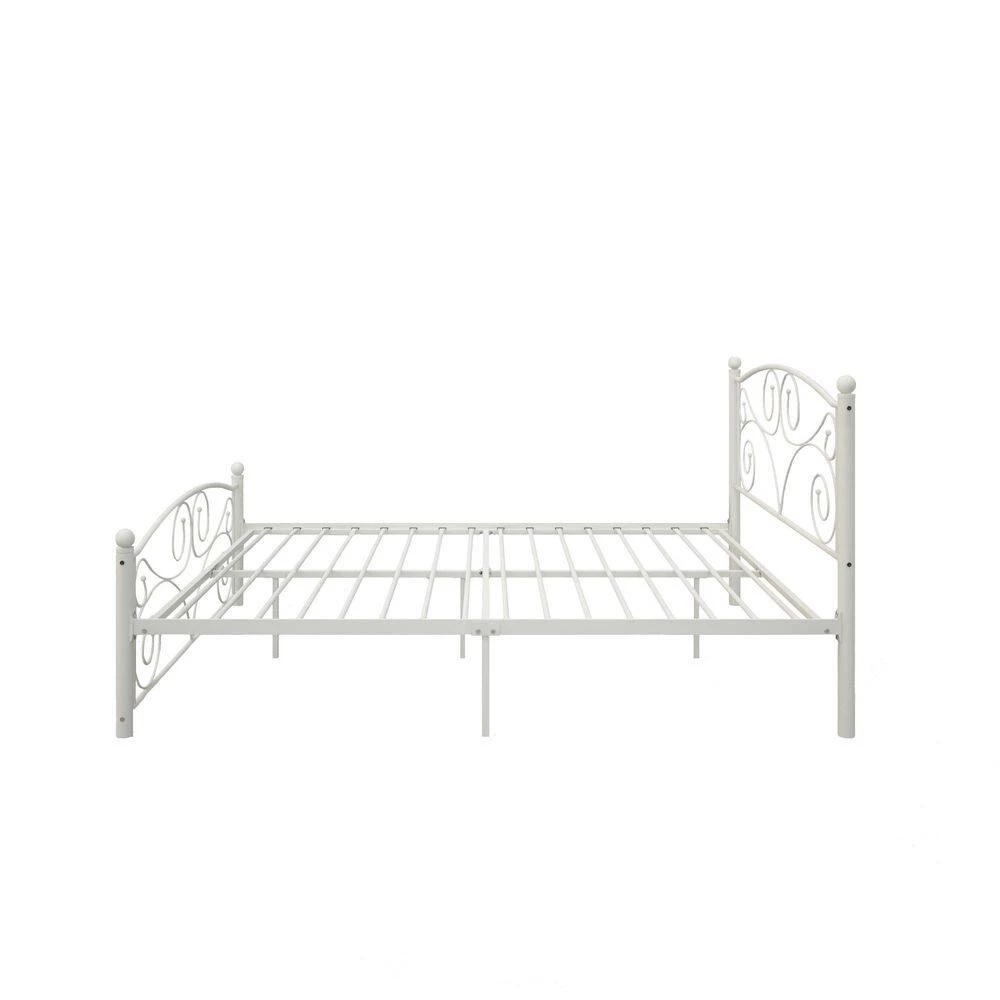 White Modern Full Size Metal Standard Platform Bed Frame with Headboard by sumyeg 10 White Modern Full Size Metal Standard Platform Bed Frame with Headboard by sumyeg - Image 8