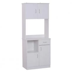 White Oak Modern Kitchen Pantry Buffet Cabinet Storage Sideboard with Doors and Shelves by sumyeg