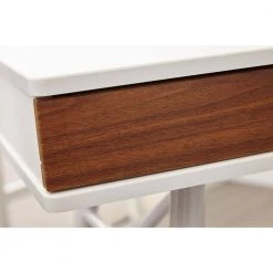 45 in. White / Walnut Rectangular Modern Style Multipurpose / Computer Desk with 2-Drawer Storage Steel Legs by Nyhus 9 45 in. White / Walnut Rectangular Modern Style Multipurpose / Computer Desk with 2-Drawer Storage Steel Legs by Nyhus -Cheap sumyeg Store white walnut nyhus writing desks hd 60012149 77 1000