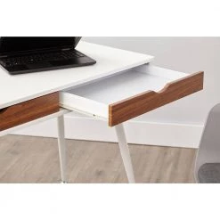 45 in. White / Walnut Rectangular Modern Style Multipurpose / Computer Desk with 2-Drawer Storage Steel Legs by Nyhus 10 45 in. White / Walnut Rectangular Modern Style Multipurpose / Computer Desk with 2-Drawer Storage Steel Legs by Nyhus -Cheap sumyeg Store white walnut nyhus writing desks hd 60012149 c3 1000