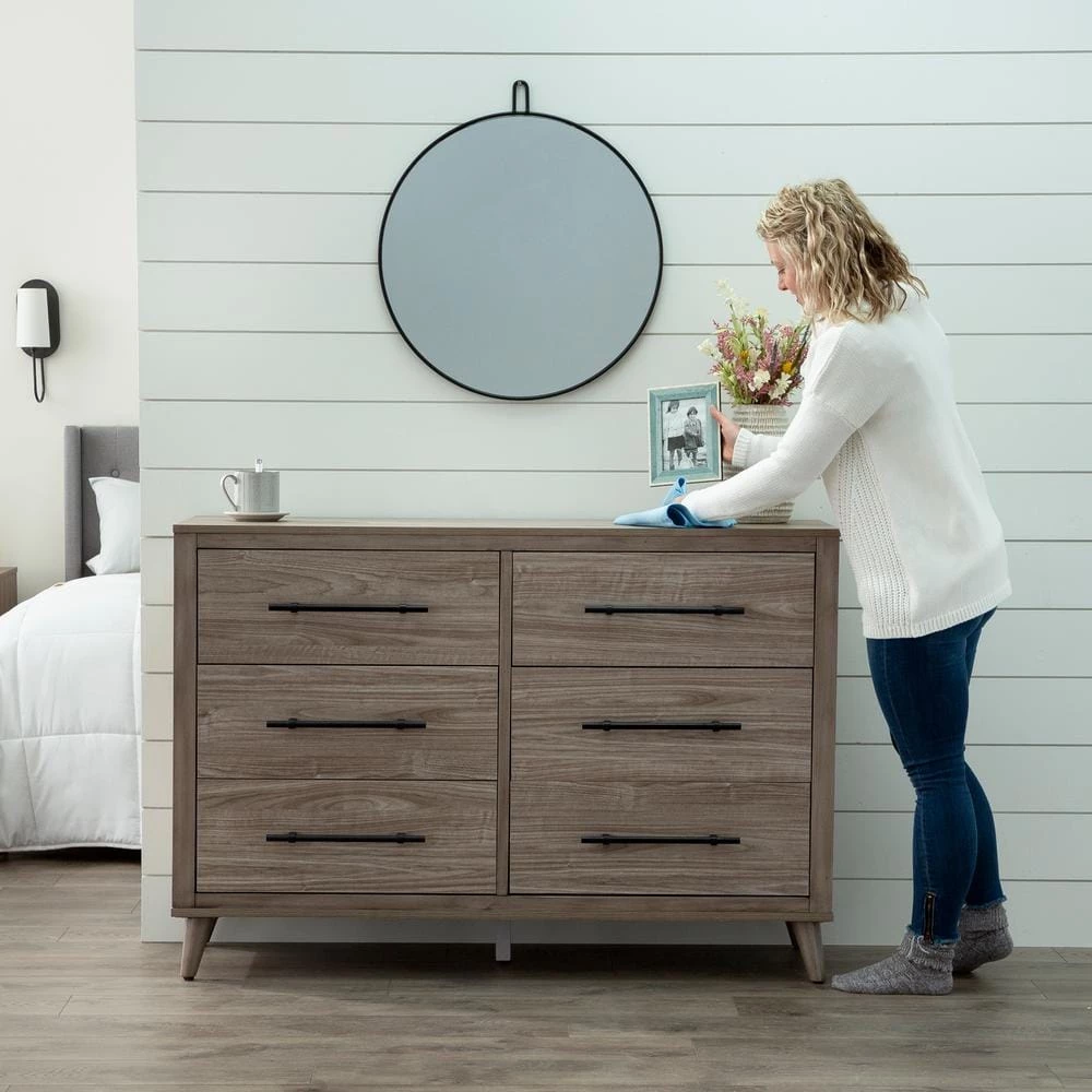 Emery 6-Drawer Wood Dresser (36 in. H x 55 in. W x 16 in. D) by Brookside 7 Emery 6-Drawer Wood Dresser (36 in. H x 55 in. W x 16 in. D) by Brookside - Image 5