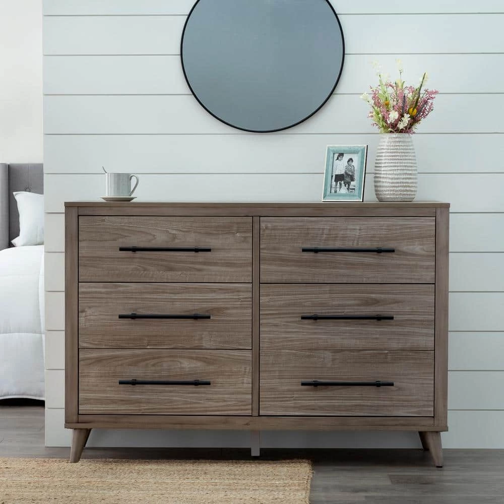 Emery 6-Drawer Wood Dresser (36 in. H x 55 in. W x 16 in. D) by Brookside 3 Emery 6-Drawer Wood Dresser (36 in. H x 55 in. W x 16 in. D) by Brookside