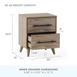 Emery 2-Drawer Wood Nightstand by Brookside 15 Emery 2-Drawer Wood Nightstand by Brookside -Cheap sumyeg Store wood brookside nightstands bs0001wa2n 40 1000