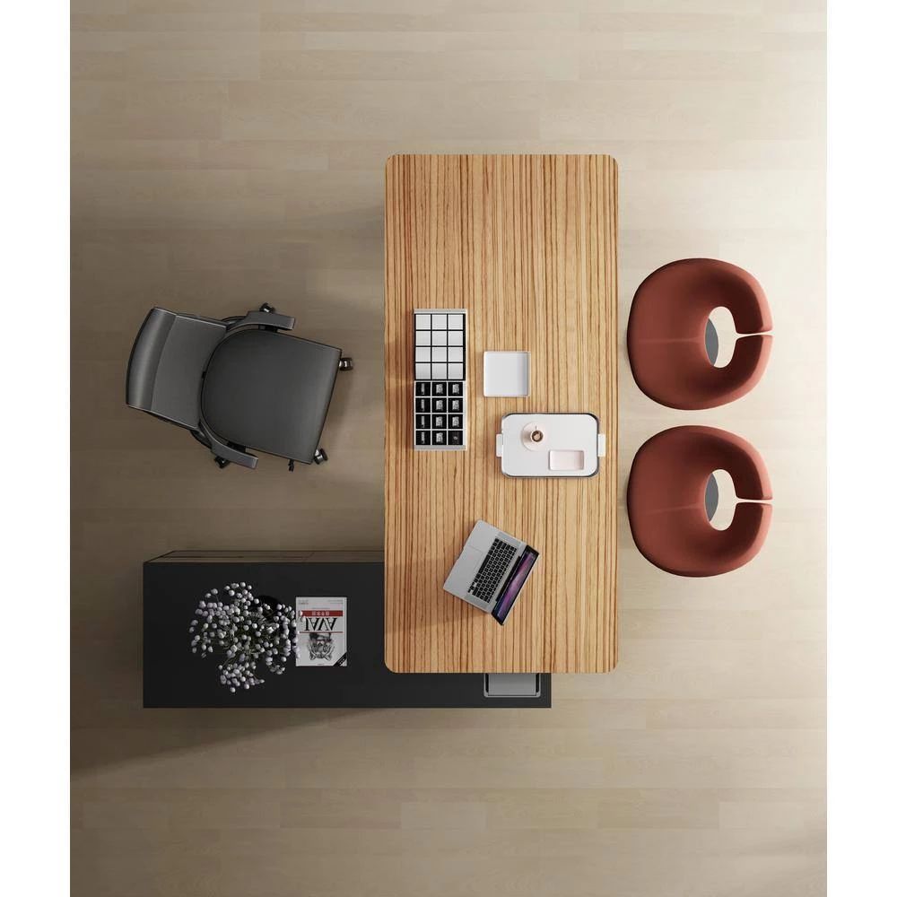 17 in. x 20 in. x 25 in. Zebrano / Black Mobile Pedestal File Cabinet with Central Locking by Nyhus 7 17 in. x 20 in. x 25 in. Zebrano / Black Mobile Pedestal File Cabinet with Central Locking by Nyhus - Image 5